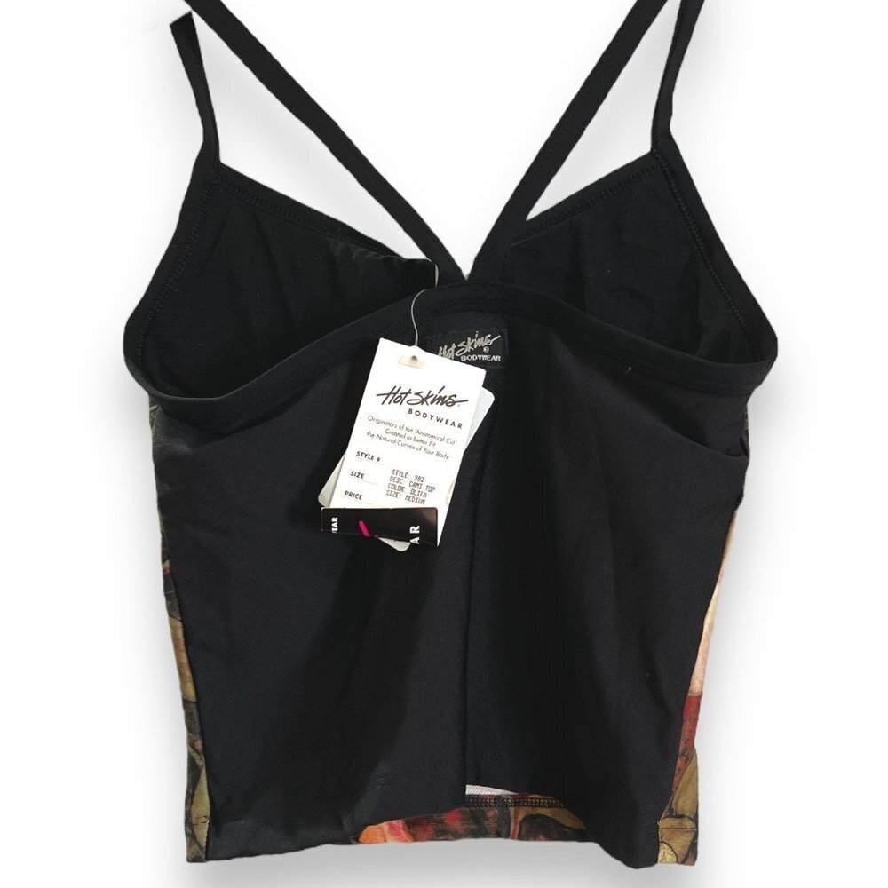 RARE Vintage Hot Skins Bodywear Cropped Tank with Shelf Bra New - Picture 2 of 2